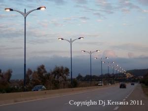 Autoroute(N43),sortie Est de jijel ville, vers Constantine,Taher,à la tombée de la nuit