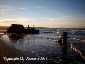 Epaves du Navire échoué sur une plage de Jijel