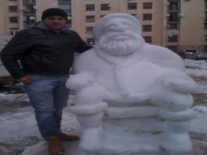 des sculptures sur neige