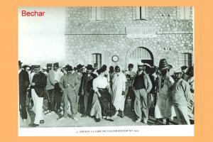 محطة السكة الحديدية لمدينة  بشار  في سنة 1909