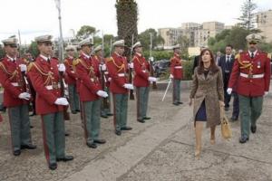 Argentine President Cristina Fernandez, foreground right, reviews a troop