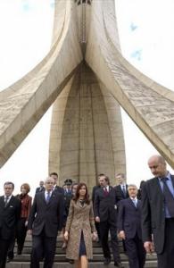 Argentine President Cristina Fernandez, foreground center, attends a ceremony
