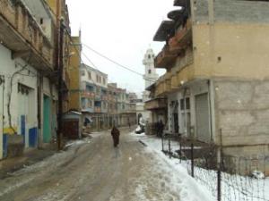 شوارع مدينة  المروج  تحت الثلوج