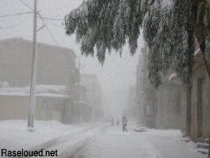 Le Centre ville de Ras el oued sous la neige
