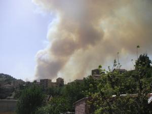 Incendie Ighil-hamou vue de Taddert-oufella
