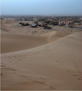 Vue Générale sur la Cité d'El Oued depuis les Sommet des Dunes Environnantes