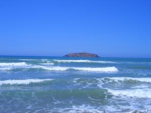 Vue sur l'île de Rachgoun depuis la Plage Siga