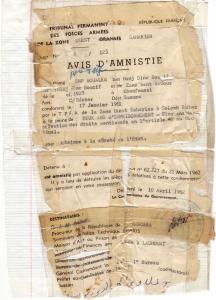 avis d'amnistie de hadj boualem boucif *** اشعار بالعفو للحاج بوعلام بوسيف