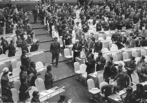 الرئيس الجزائري  أحمد بن بلة  في هيئة الأمم المتحدة