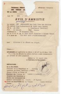 avis d'amnistie de hadj abdelhamid boucif *** اشعار بالعفو للحاج عبد الحميد بوسيف